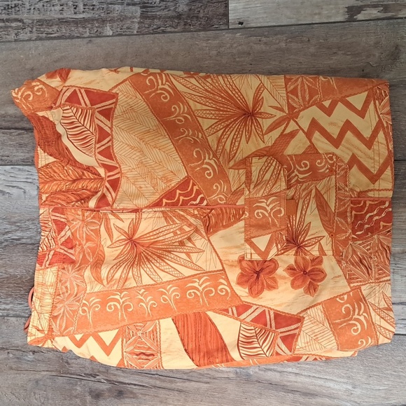 Sand N Sun Men's Orange Abstract Print Swim Trunks Size L (36/38) - Picture 4 of 5